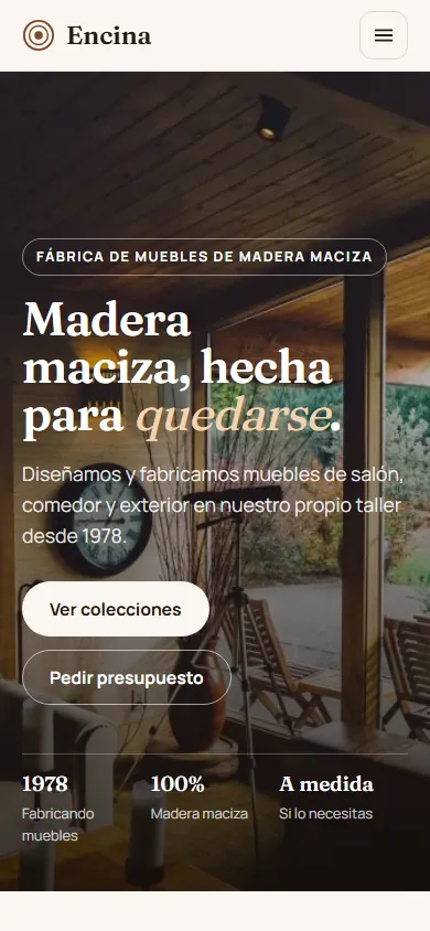 Web de ejemplo vista en un móvil